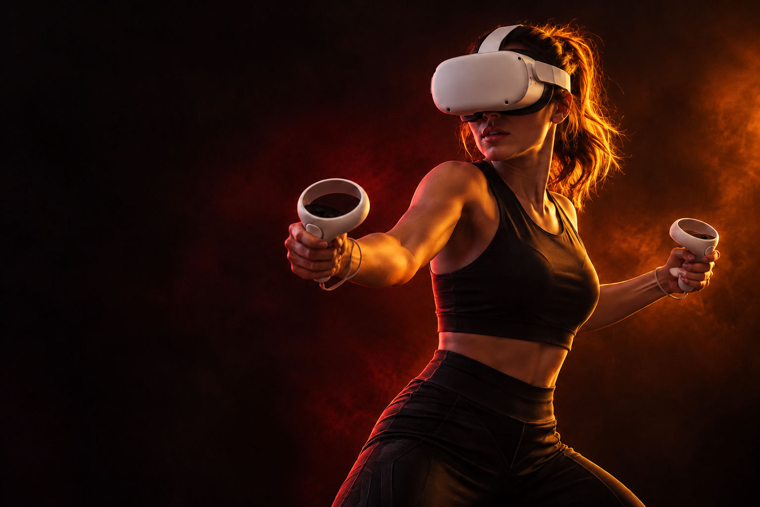 Imagen conceptual de una persona jugando con un visor de realidad virtual